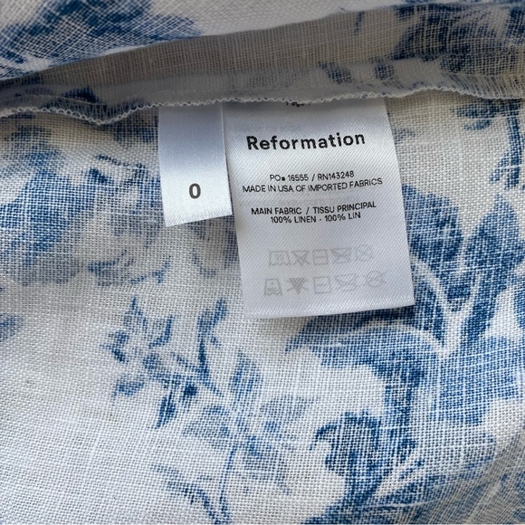 Reformation Violaine Olympia linen print mini dress size 0 - Picture 11 of 16